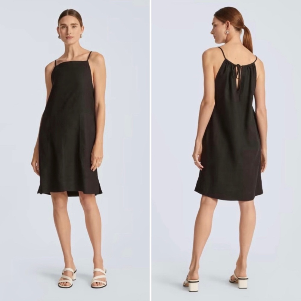 Everlane The Black Apron Linen Dress